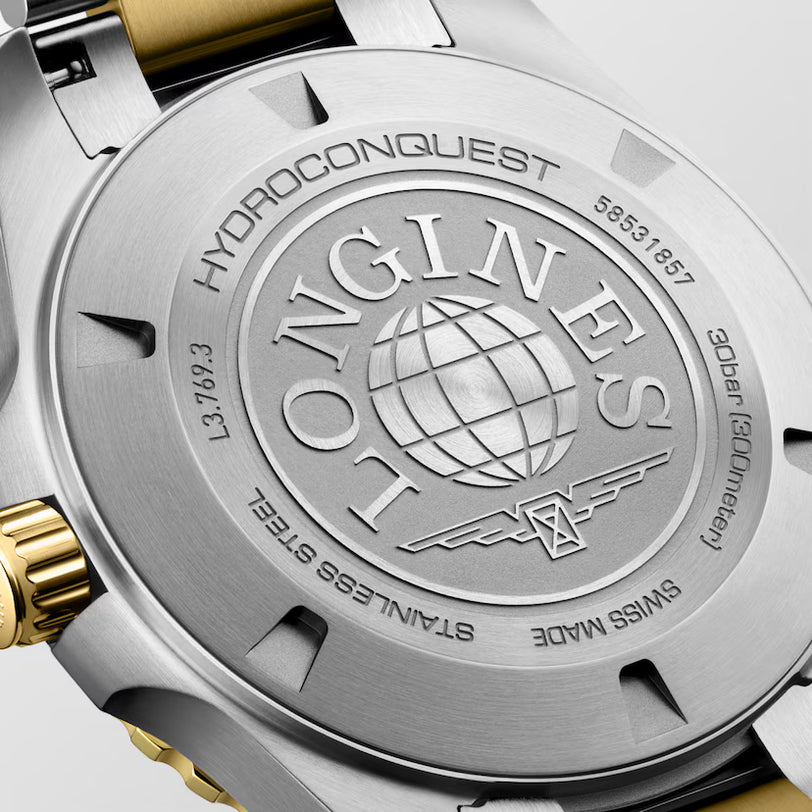 HydroConquest | 42mm, Stainless Steel & yellow PVD, Blue Dial