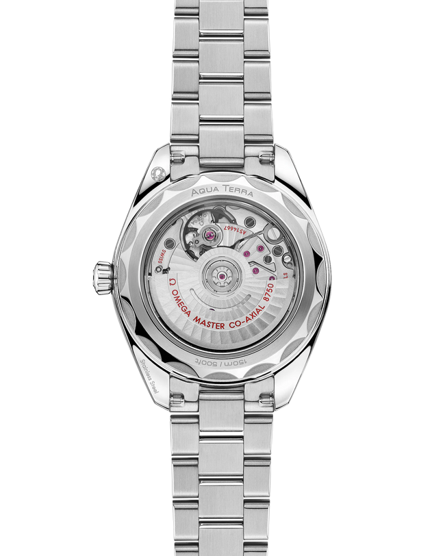 OMEGA Seamaster Aqua Terra 150M 30mm Steel on Steel Watch Transparent Caseback