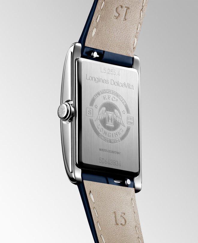 DolceVita | 32mm, Stainless Steel, Silver Gilt "flinqué" Dial, Blue Alligator Strap, Womens Watch