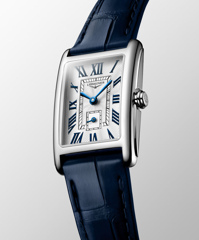 DolceVita | 32mm, Stainless Steel, Silver Gilt "flinqué" Dial, Blue Alligator Strap, Womens Watch