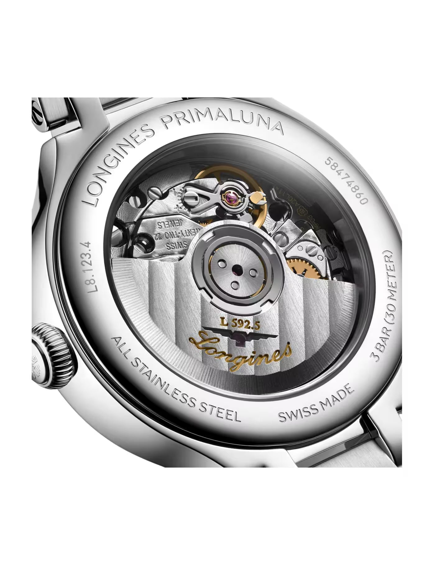 PrimaLuna | 30mm, Stainless Steel, White Dial, Womens Watch