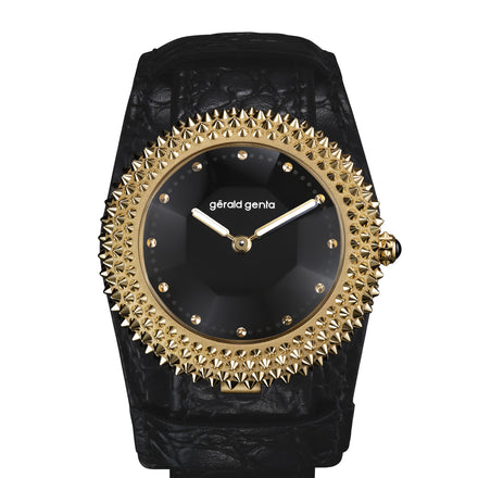 Gentissima Oursin 36 Black Onyx | 36mm, Glass-blasted yellow gold 3N, Women's Watch