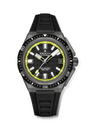 The Zenith Defy Extreme Diver is a black and yellow dive watch featuring a textured dial, bold hour markers, and a black band.