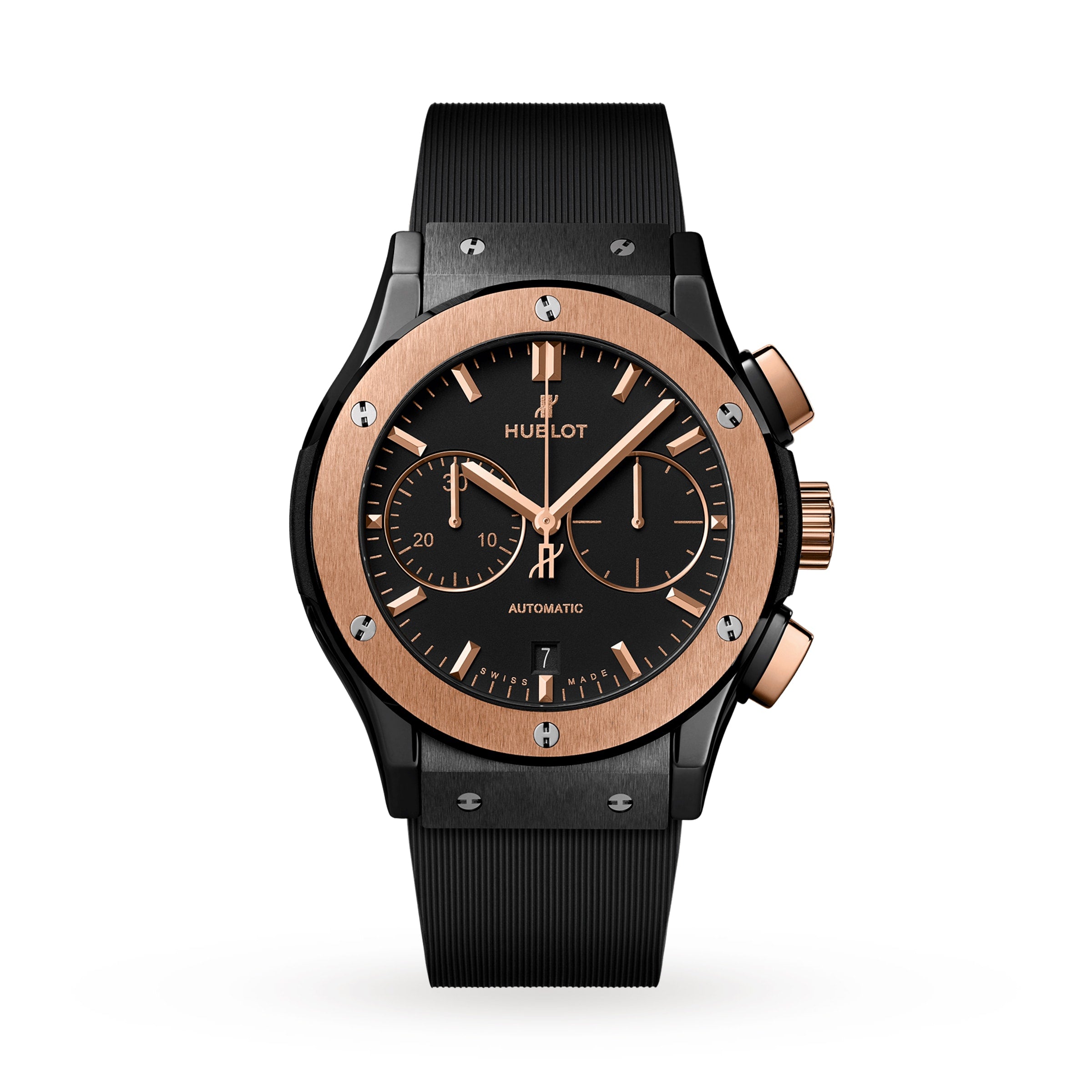 Classic Fusion Chronograph Ceramic King Gold watch face and strap