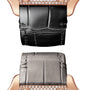 Close-up of two luxury Cartier Santos de Cartier watch straps—one black, one gray—attached to rose gold cases with diamond accents and automatic winding.