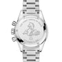 The OMEGA Speedmaster First OMEGA in Space features a seahorse engraving and the text “THE FIRST OMEGA IN SPACE OCTOBER 3, 1962,” honoring its iconic tachymeter chronograph legacy.