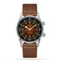 The Longines Legend Diver is a stainless steel automatic watch with the L888 calibre, gradient brown dial with white markers, date display, and a brown leather strap.
