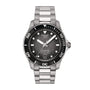 The Tissot Seastar 1000 Powermatic 80 is a stainless steel 40mm automatic watch with a black bezel and dial, luminous markers, date at 6 o’clock, and outstanding water resistance.