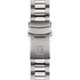 Stainless steel bracelet with folding clasp and engraved T logo, crafted for the Tissot Seastar 1000 Powermatic 80, combines elegance with water resistance for the ultimate automatic timepiece.