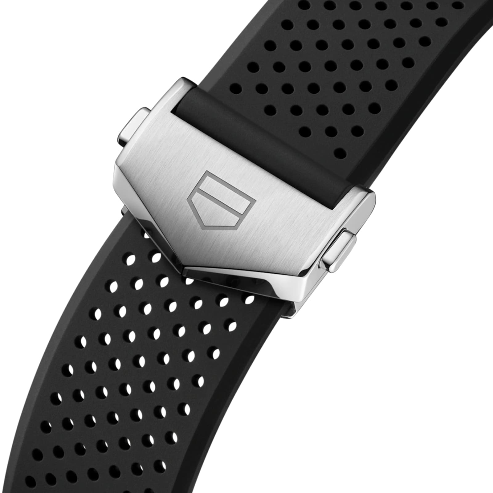 Close up of the clasp of the Carrera Chronograph watch