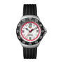 TAG Heuer Formula 1 Solargraph watch featuring a black strap, white face, red accents, and a black bezel with white numbers.