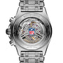 The back of the Breitling Chronomat B01 42 NFL Arizona Cardinals Edition features exposed gears, an engraved NFL logo on the mechanism, and detailed metal engravings.