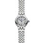 TUDOR Clair de Rose wristwatch with Roman numeral markers, date display, and metal link bracelet on a white background.