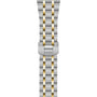 The TUDOR Royal is a two-tone bracelet with alternating silver and gold links. Featuring a clasp engraved with the Tudor logo, it perfectly complements Black Bay automatic sportchic watches.