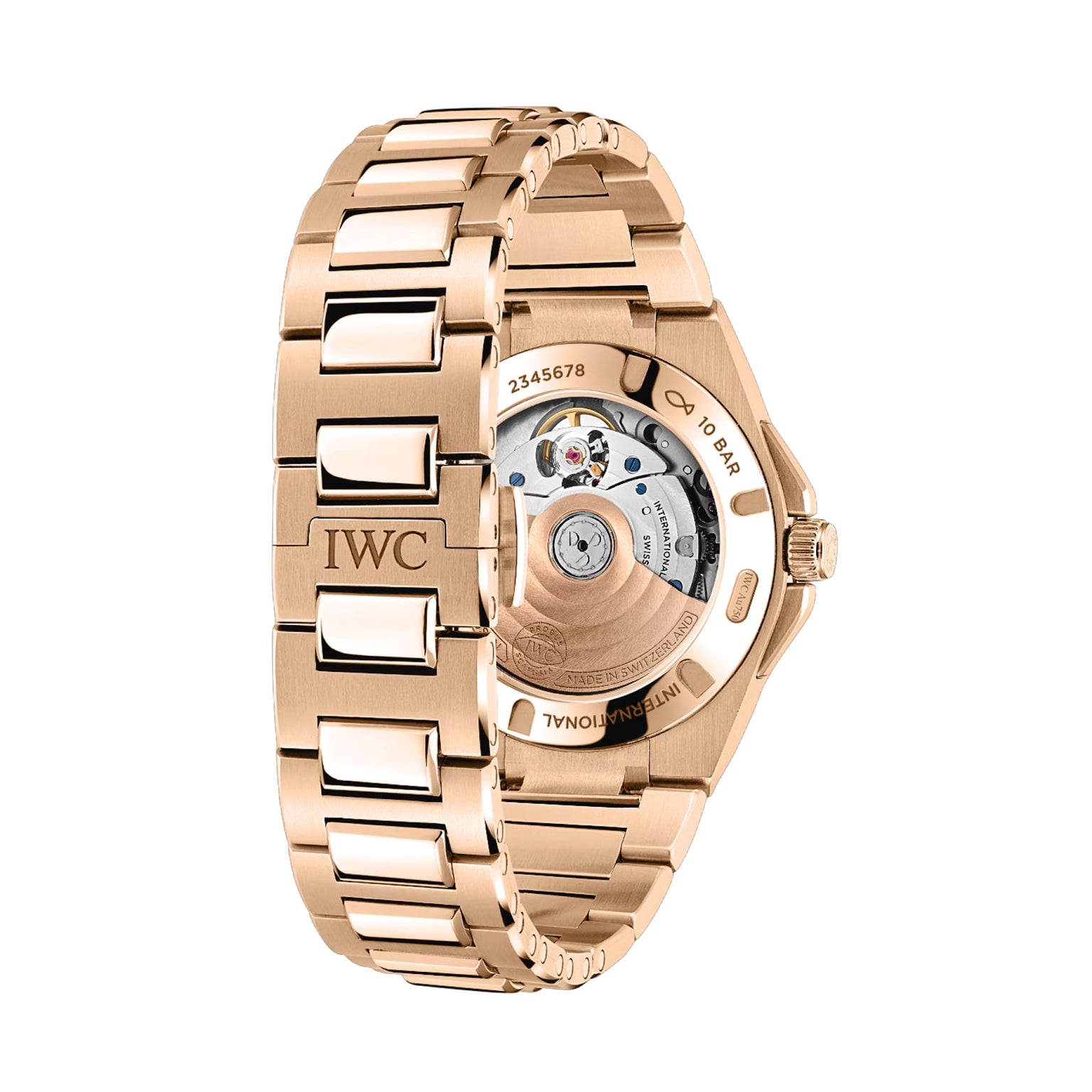 Back of IWC Schaffhausen’s Ingenieur Automatic 35 gold wristwatch