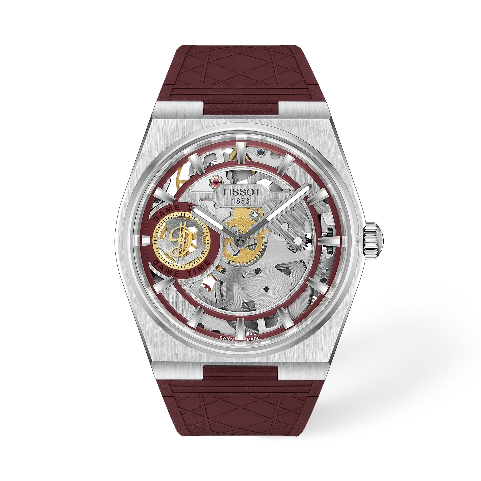 PRX Damian Lillard Special Edition 2026 | Silver Dial, Burgundy Rubber Strap, and Leather Strap