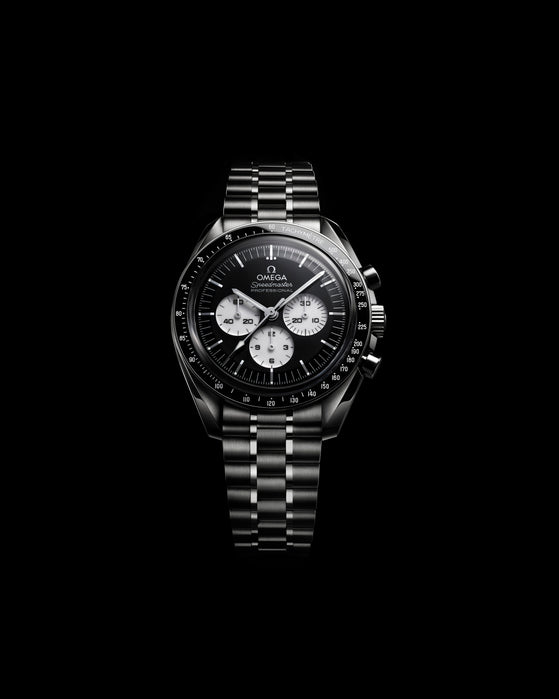 Black background OMEGA Speedmaster Moonwatch Professional