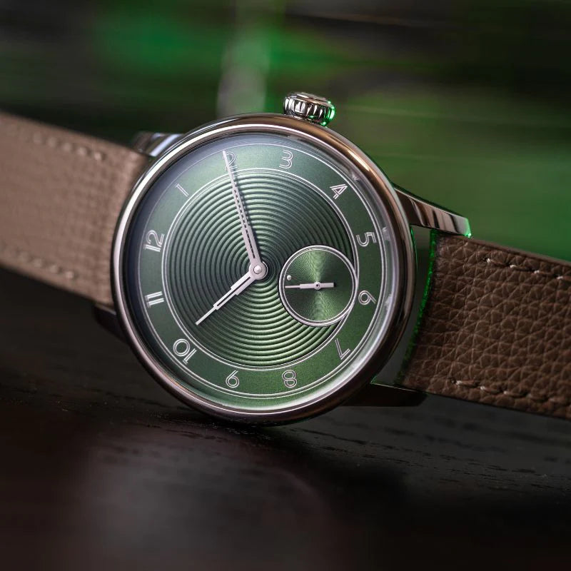 Louis Erard x The Horophile La Petite Seconde Metropolis Green Rolled Up