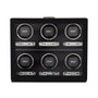 The WOLF British Racing 6 Piece Watch Winder features six circular winders with WOLF branding and digital controls below.