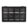 The WOLF British Racing 8 Piece Watch Winder is a black rectangular case featuring eight individual circular slots arranged in two rows.
