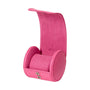 The WOLF Tutti Frutti Single Watch Roll is a pink cylindrical travel case with an open lid and velvet interior.