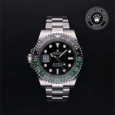 Rolex Certified Pre-owned GMT M126720VTNR-0002 front on black background