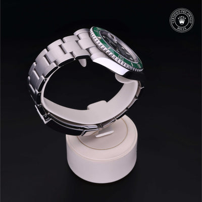 Rolex Certified Pre-owned Submariner M116610LV-0002 front on black background