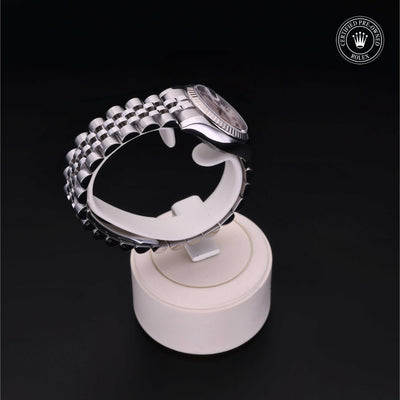 Rolex Certified Pre-owned Lady Datejust M179174-0025 front on black background
