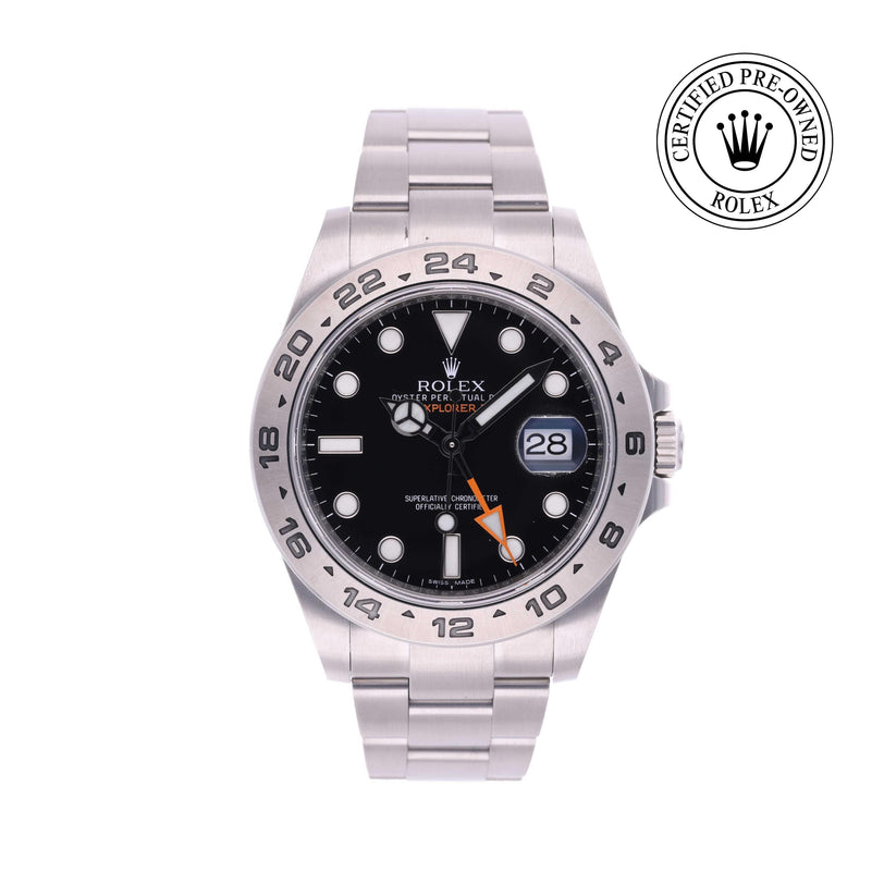 Rolex Certified Pre-owned Explorer M216570-0002 front on white background