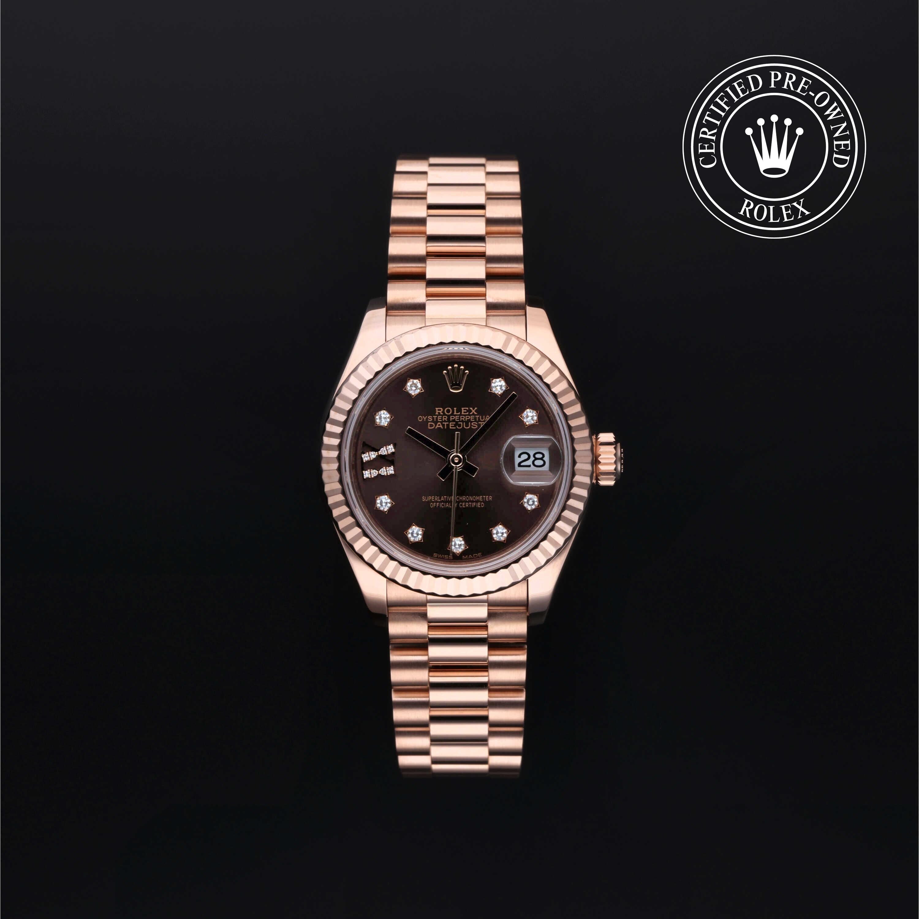 Rolex Certified Pre-owned Lady Datejust M279175-0002 front on black background