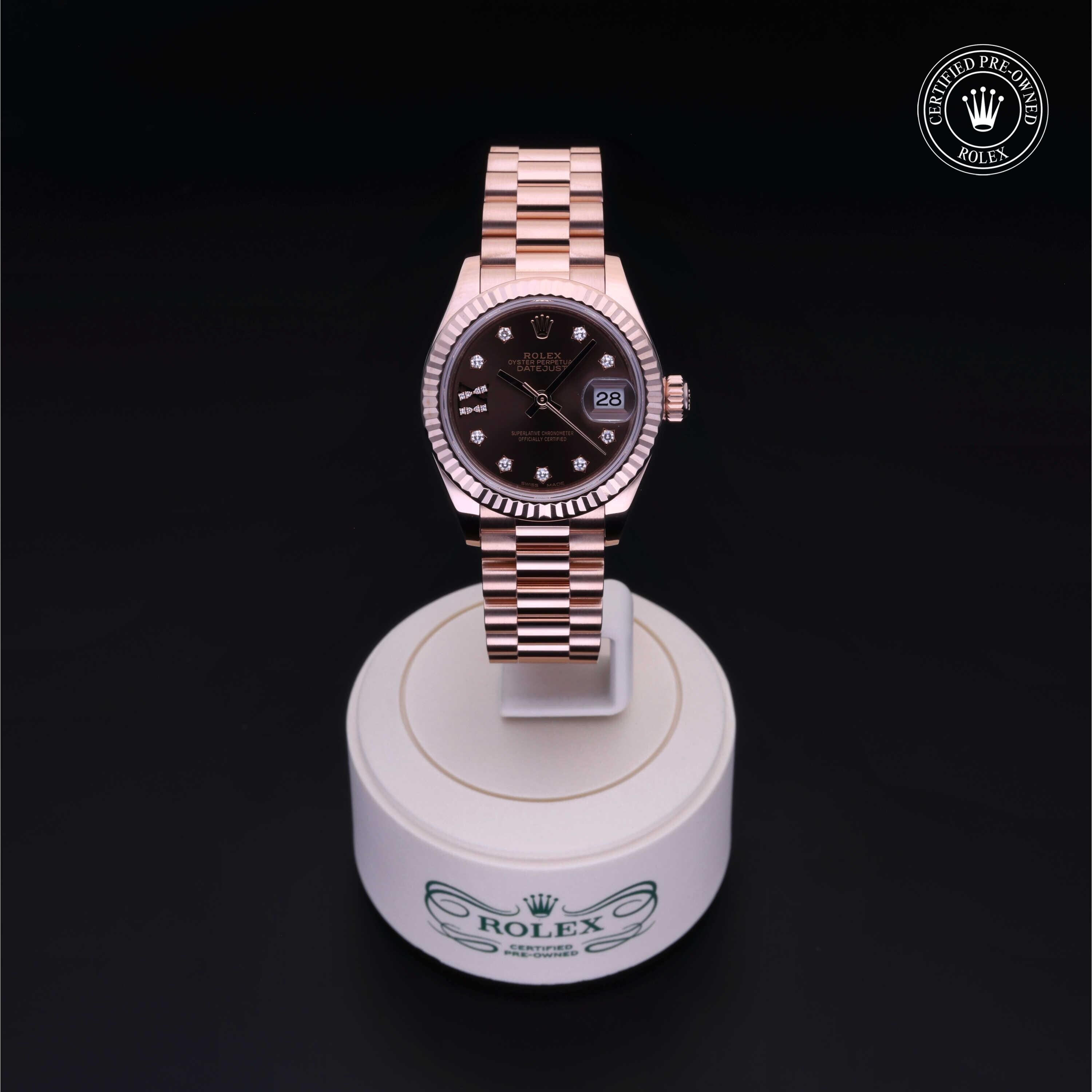 Rolex Certified Pre-owned Lady Datejust M279175-0002 front on black background