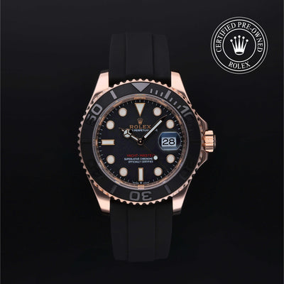 Rolex Certified Pre-owned Yacht-Master M126655-0001 front on black background