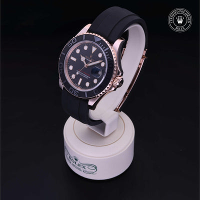 Rolex Certified Pre-owned Yacht-Master M126655-0001 front on black background