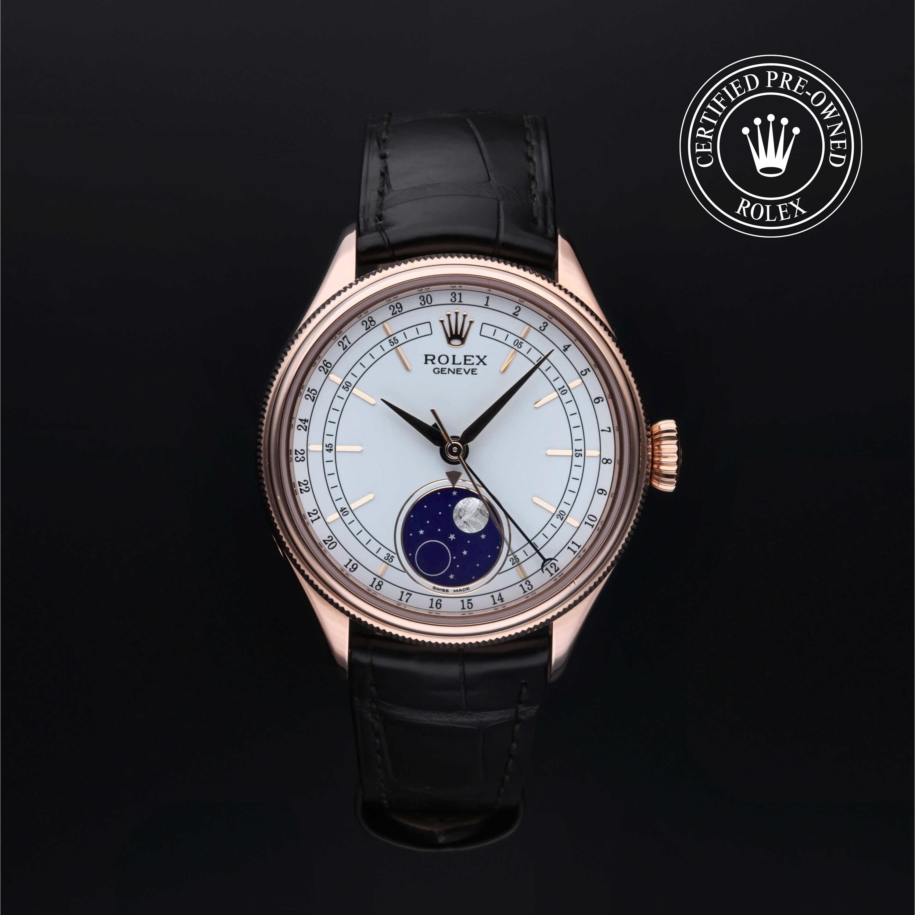 Rolex Certified Pre-owned Cellini M50535-0002 front on black background