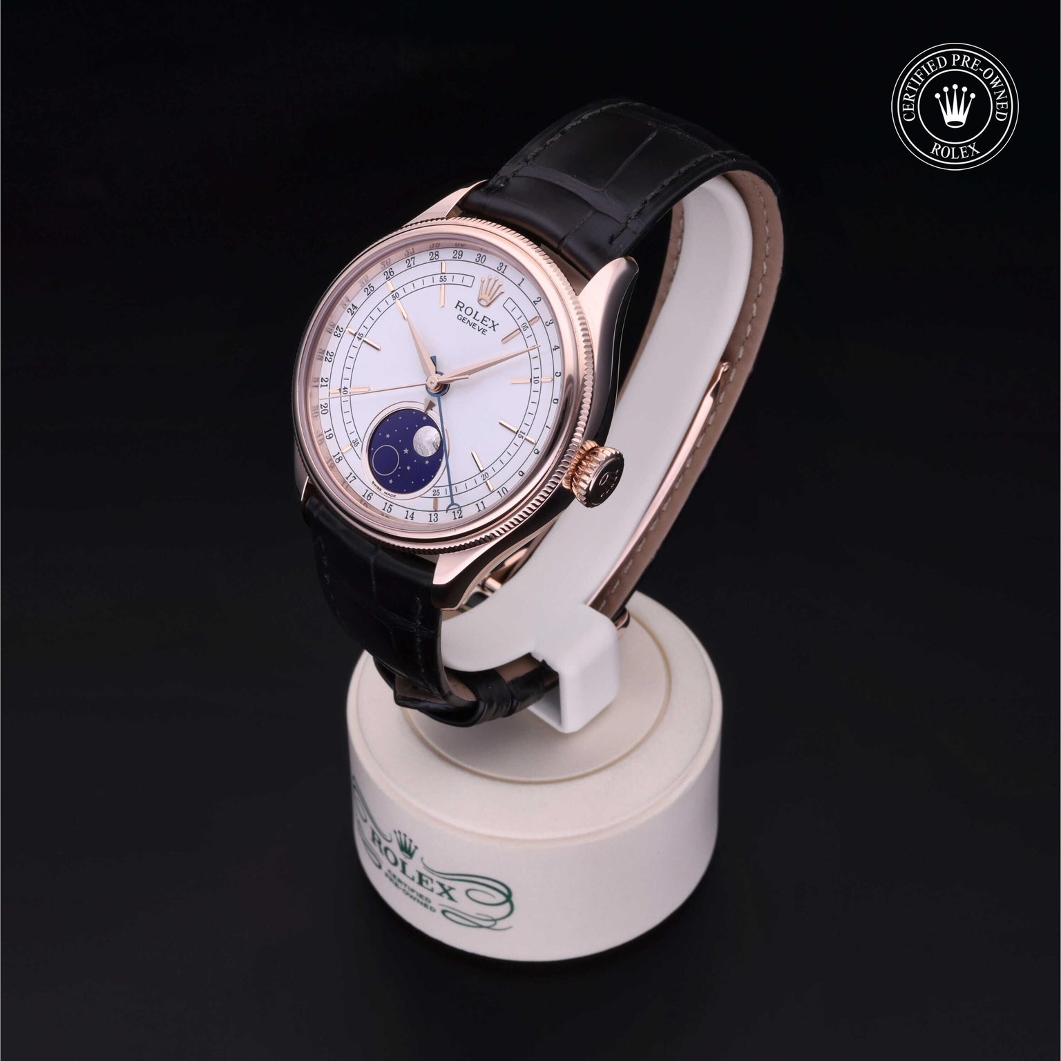 Rolex Certified Pre-owned Cellini M50535-0002 front on black background