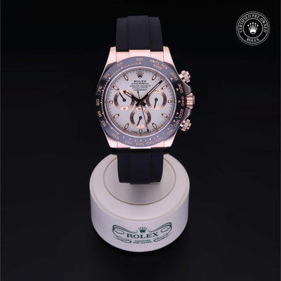 Rolex Certified Pre-owned Daytona M116515LN-0014 front on black background