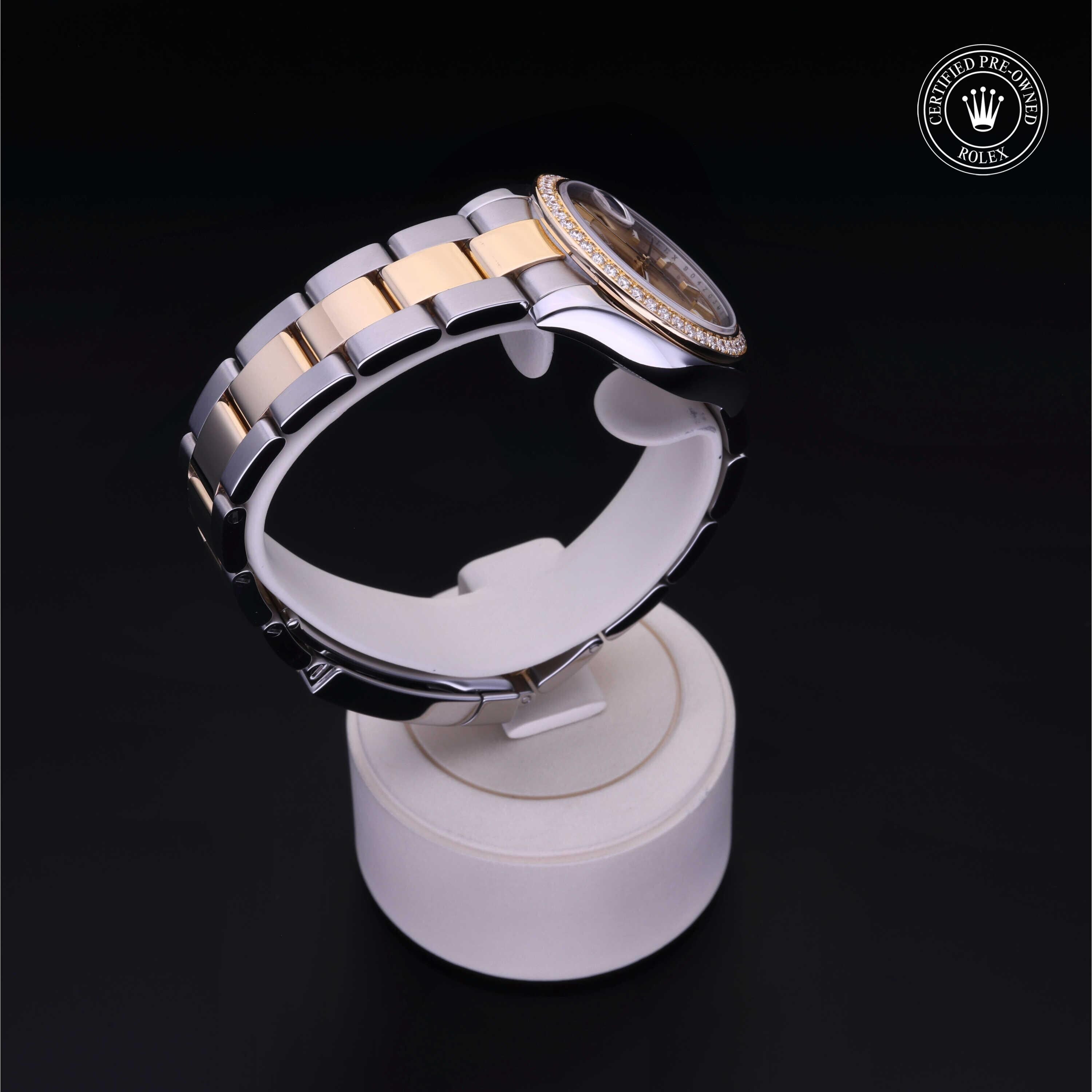 Rolex Certified Pre-owned Lady Datejust M178383-0048 front on black background