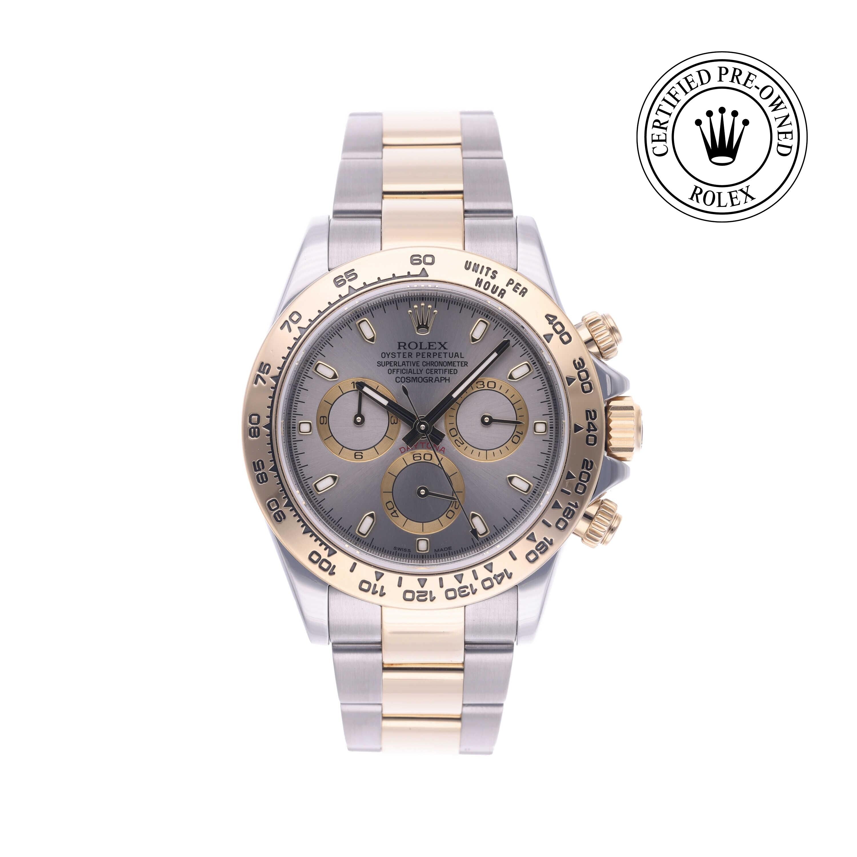 Rolex Certified Pre-owned Daytona M116503-0002 front on white background
