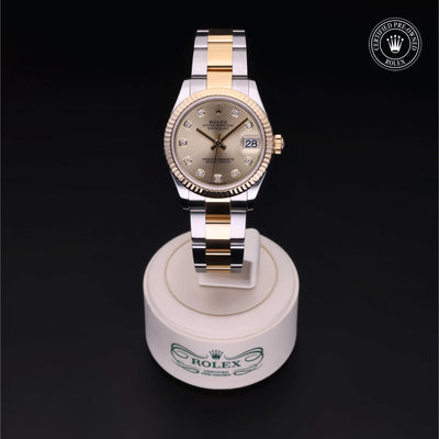 Rolex Certified Pre-owned Lady Datejust M278273-0025 front on black background
