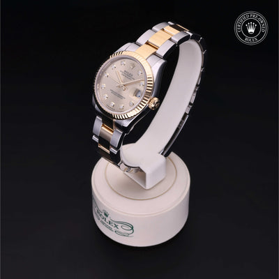 Rolex Certified Pre-owned Lady Datejust M278273-0025 front on black background