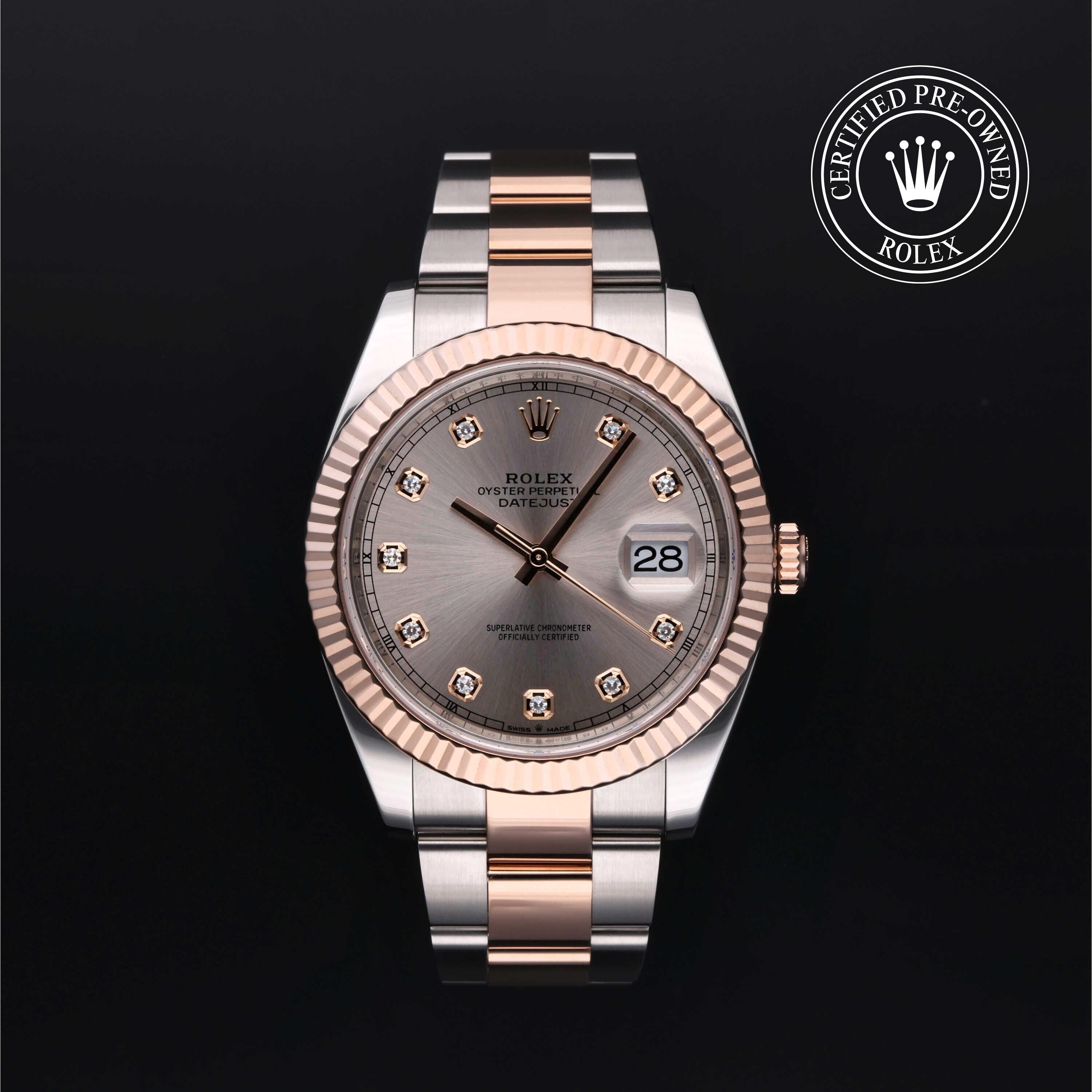 Rolex Certified Pre-owned Datejust M126331-0007 front on black background