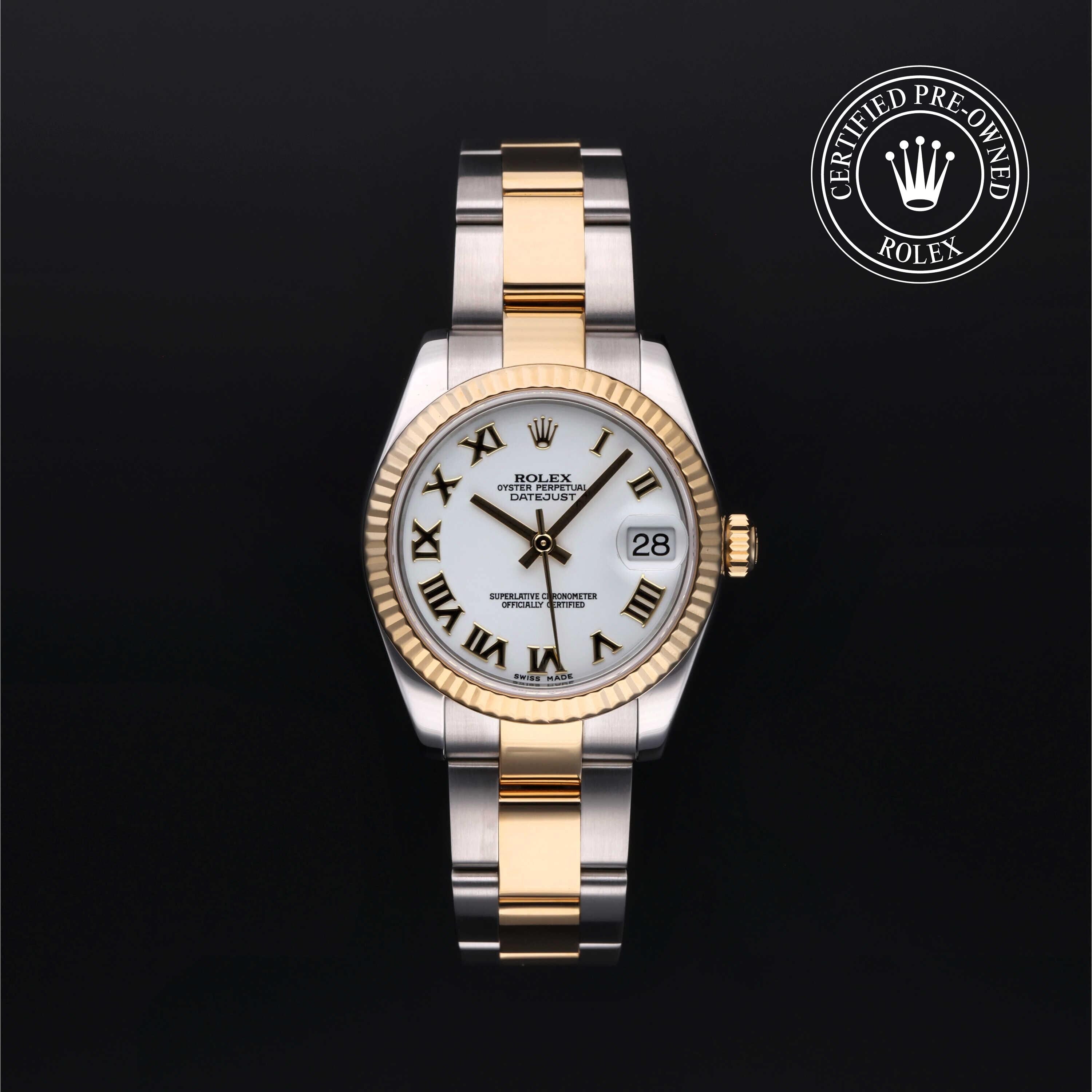 Rolex Certified Pre-owned Lady Datejust M178273-0072 front on black background