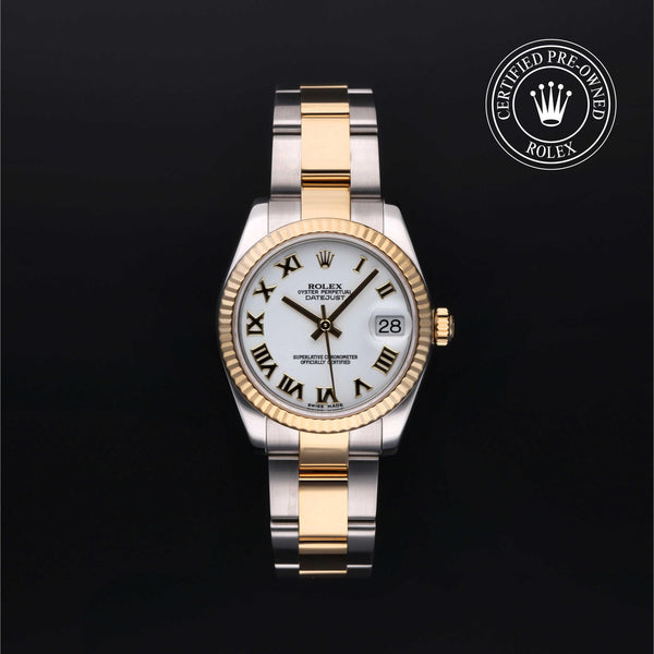 Rolex Certified Pre-owned Lady Datejust M178273-0072 front on black background