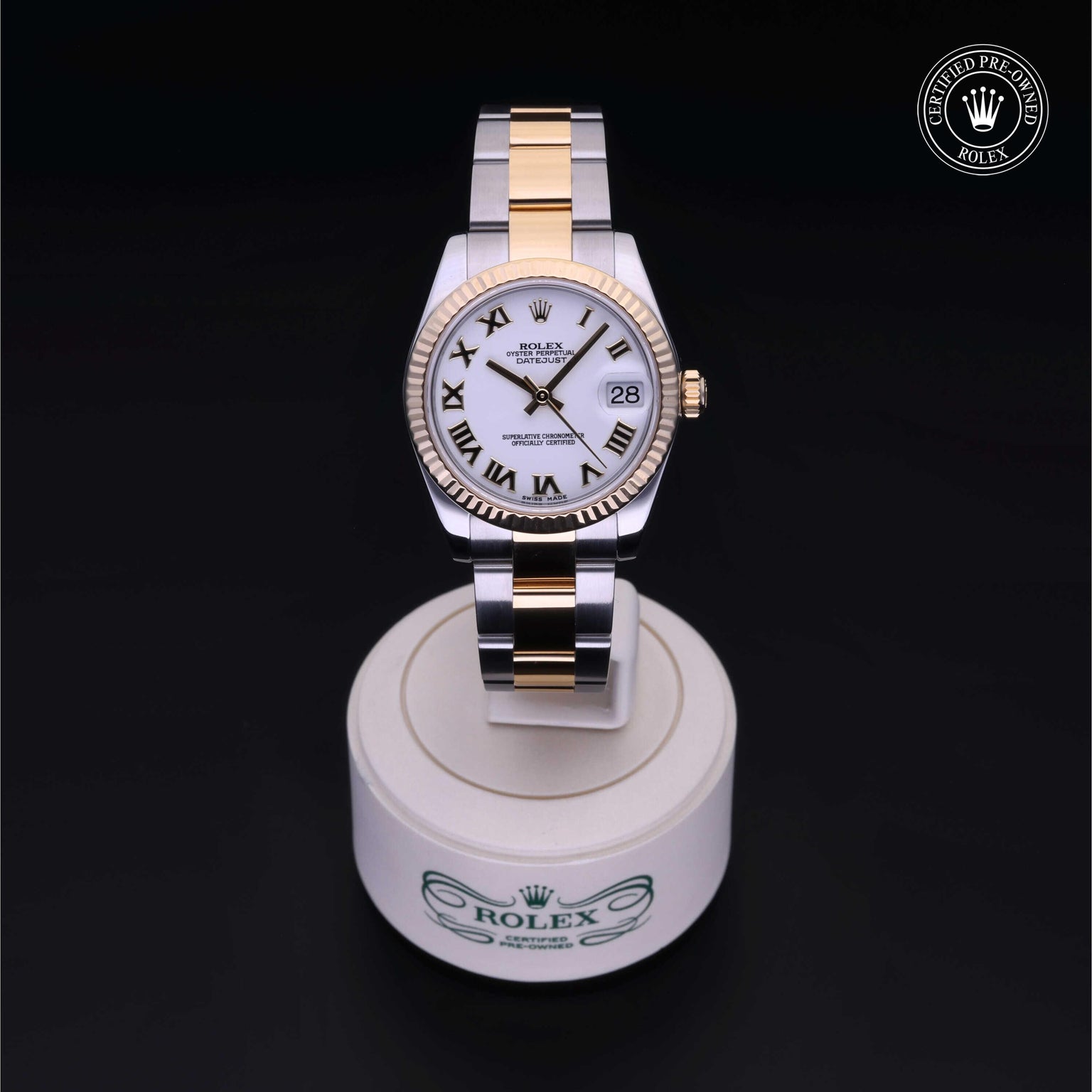 Rolex Certified Pre-owned Lady Datejust M178273-0072 front on black background