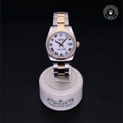 Rolex Certified Pre-owned Lady Datejust M178273-0072 front on black background