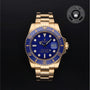 Rolex Certified Pre-owned Submariner M116618LB-0003 front on black background
