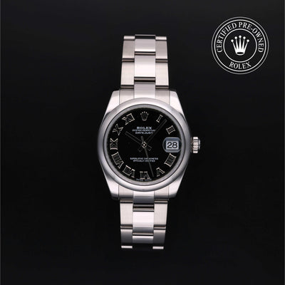 Rolex Certified Pre-owned Lady Datejust M178240-0034 front on black background