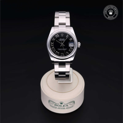 Rolex Certified Pre-owned Lady Datejust M178240-0034 front on black background
