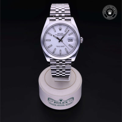 Rolex Certified Pre-owned Datejust M126300-0006 front on black background