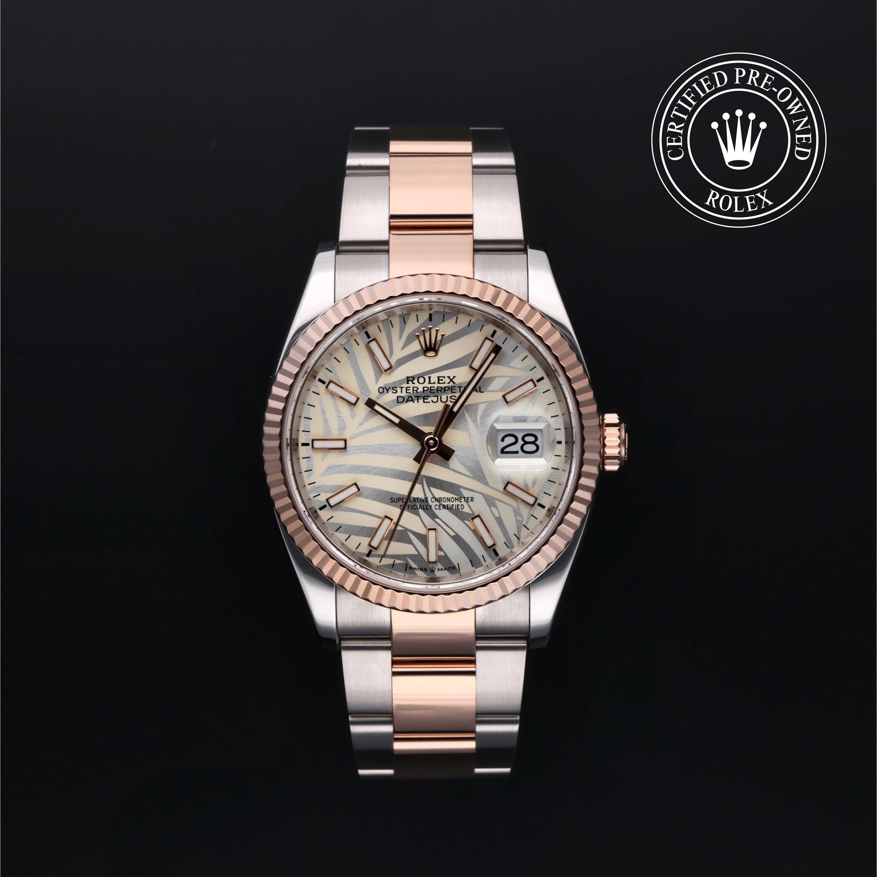 Rolex Certified Pre-owned Datejust M126231-0032 front on black background